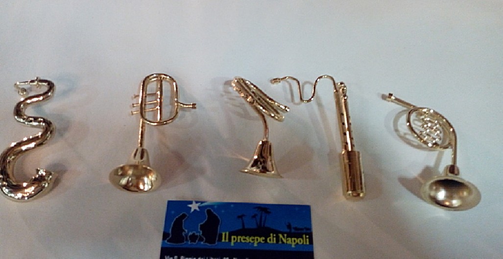 kit strumenti musicali oro per pastori cm 25