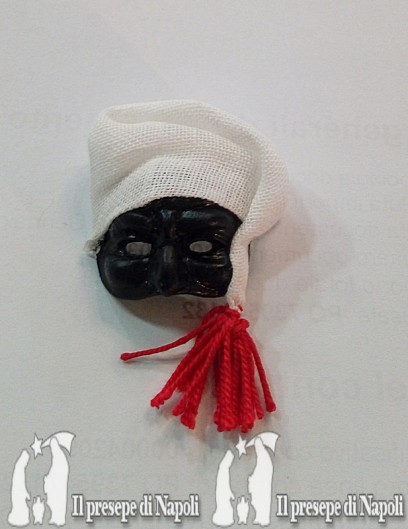 maschera di pulcinella con cappello  in tessuto(media)