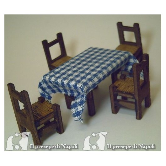 tavolo (medio l cm7 x h cm4 x pr. cm4,5 Con 4 sedie