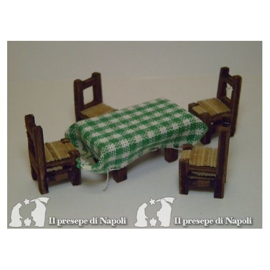 tavolo (piccolissimo) l cm5 x h cm2.5 x pr. cm3 Con 4 sedie